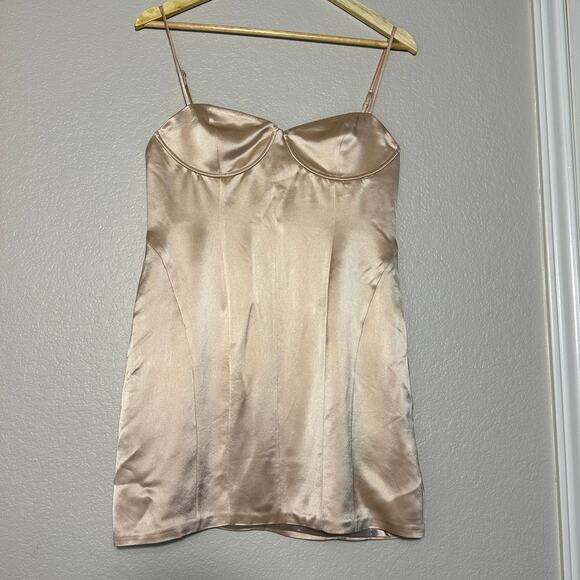 Retrofette Cosmo Mini Dress in Dusty Peach Champagne, Sexy, Revolve, Large NWT - Picture 4 of 14